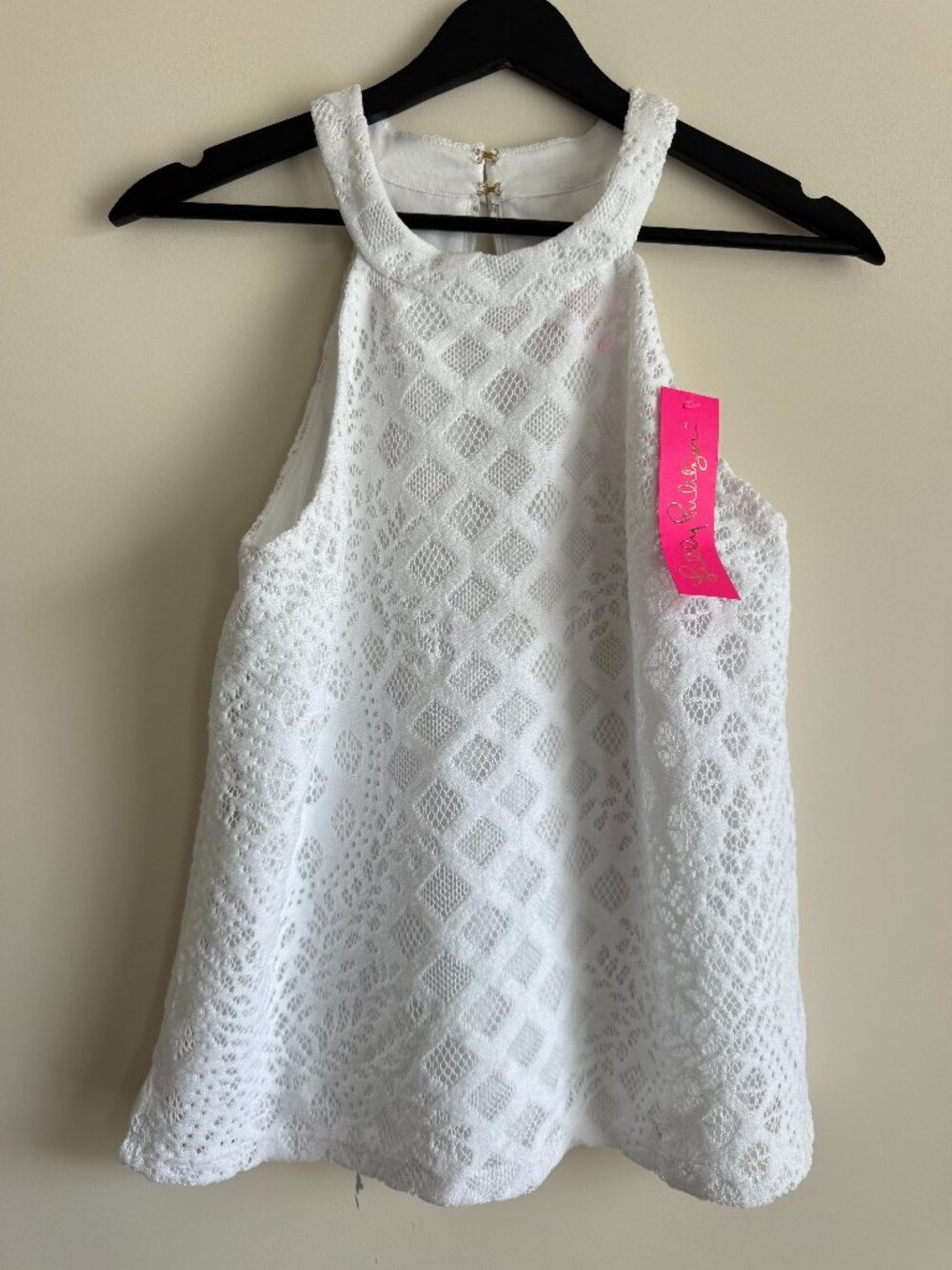 NWT Lilly Pulitzer White Lace Halter Top XS